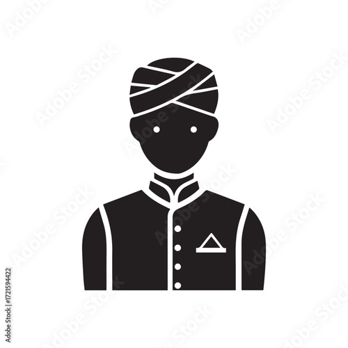 Business man icon vector illustration in suit silhouette style