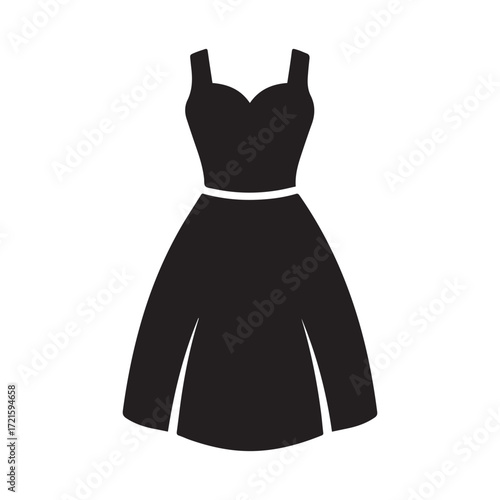 black dress on a white background