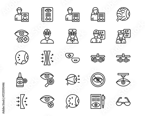 Optometrist Line Vector Icons