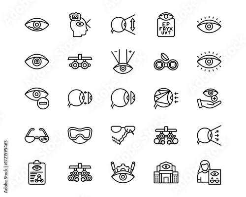 Optometrist Line Vector Icons