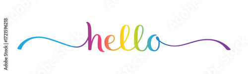 HELLO colorful vector calligraphy banner