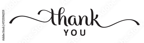 THANK YOU black vector brush calligraphy banner