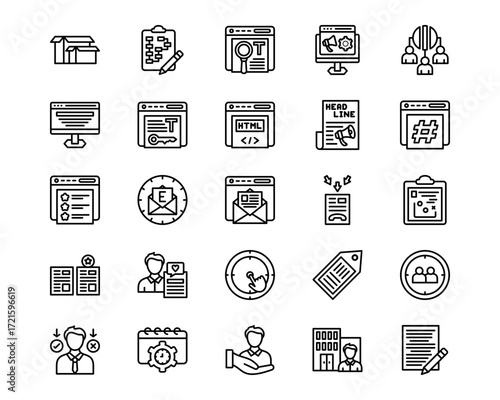 Copywriting Line Vector Icons