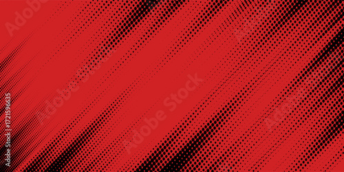 Halftone dots red and blue color pattern gradient grunge texture background. Dot pop art comic sport style vector illustration. modern background