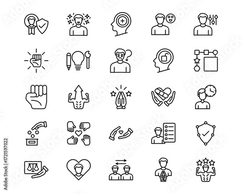 Personality Traits Line Vector Icons