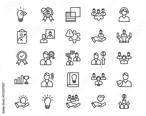 Leadership Line Vector Icons