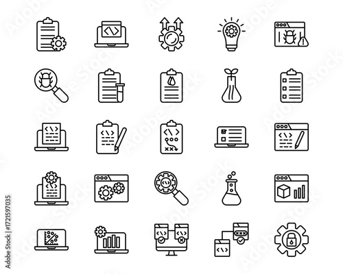 Quality Assurance Line Vector Icons