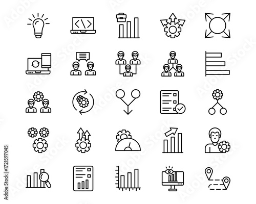 Business Analytics Line Vector Icons