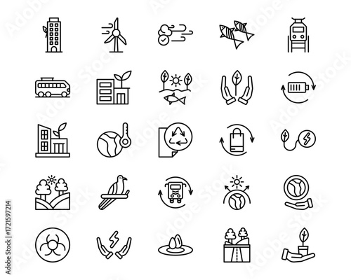 Earth Day Line Vector Icons