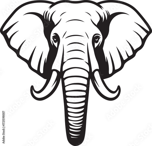 elephant head vector illustration