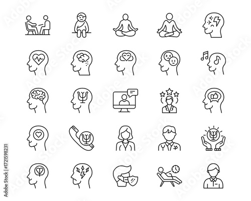 Psychology Line Vector Icons