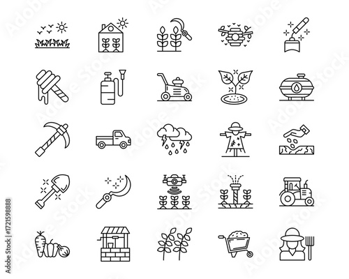 Agriculture Line Vector Icons