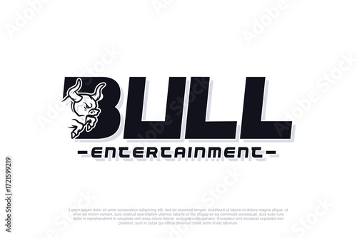 Creative letter B with  bull logo design Premium Vector