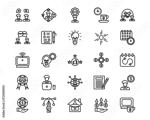 Freelancer Line Vector Icons