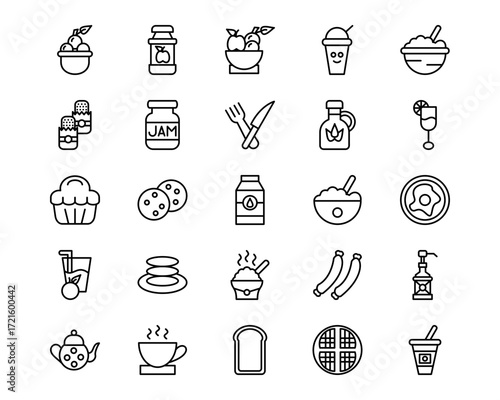 Brunch Line Vector Icons