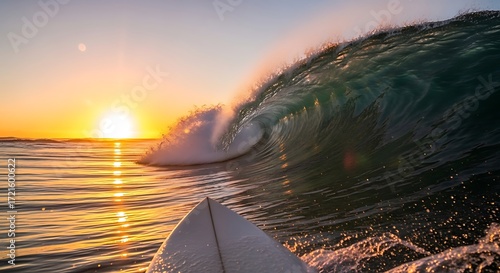 Fototapeta Naklejka Na Ścianę i Meble -  Sunset Surf Wave Surfers Paradise.