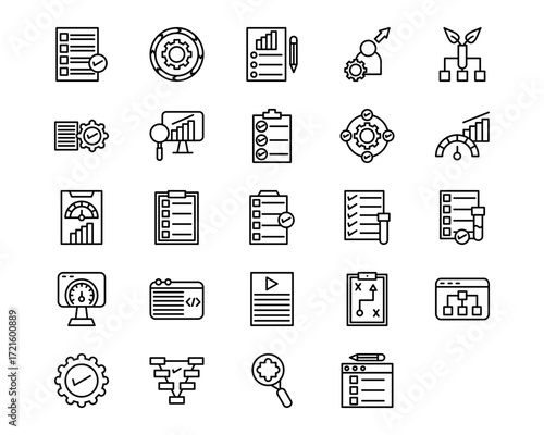 Software Testing Line Vector Icons