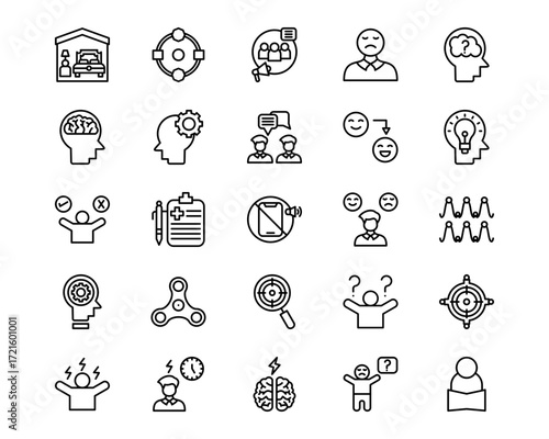 ADHD Line Vector Icons