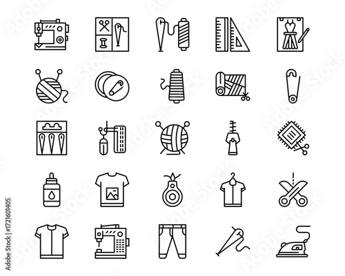 Sewing Line Vector Icons