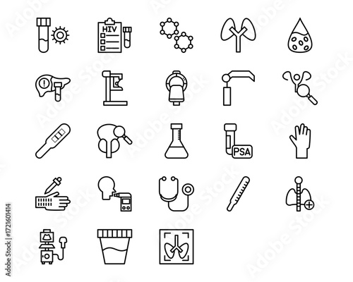 Medical Tests Line Vector Icons