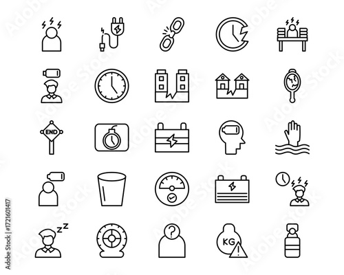 Burnout Line Vector Icons