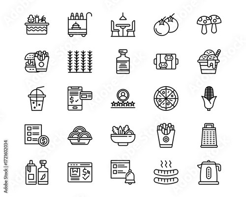 Restaurant Line Vector Icons
