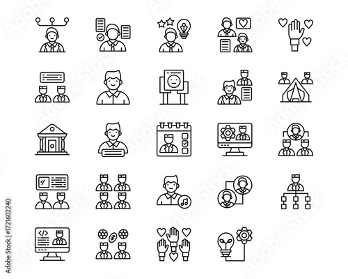 Youth Day Line Vector Icons
