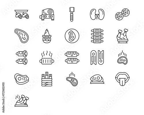 Butcher Line Vector Icons