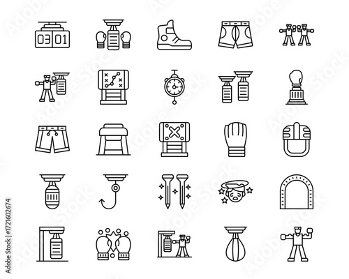 Boxing Line Vector Icons
