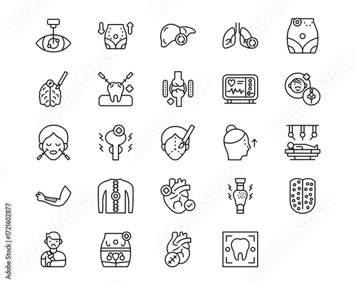 Surgeries Line Vector Icons