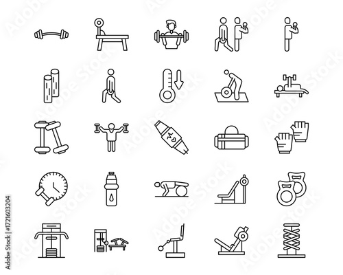 Weightlifting Line Vector Icons