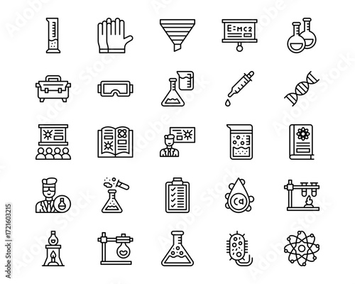 Chemistry Line Vector Icons