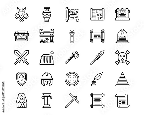 History Line Vector Icons