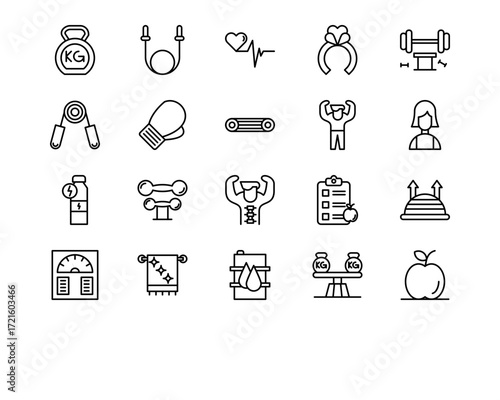 Pilates Line Vector Icons