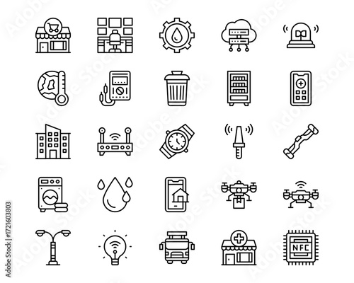 Smart City Line Vector Icons