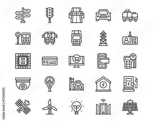 Smart City Line Vector Icons