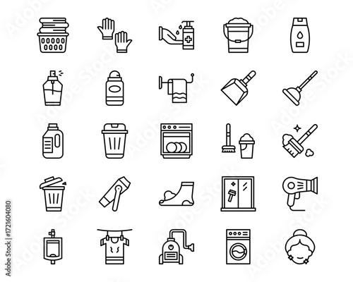 Hygiene Routine Line Vector Icons