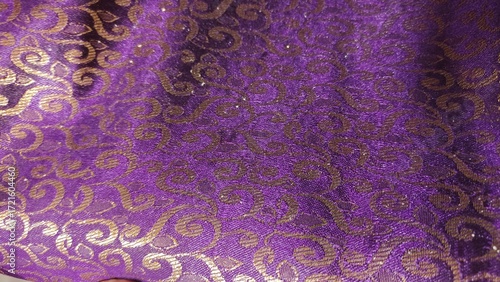 Photography Purple and Gold Metallic Brocade Fabric