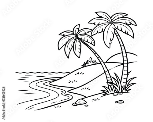 "Beautiful Sandy Beach with Ocean Waves under Sky"