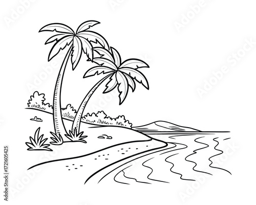 "Beautiful Sandy Beach with Ocean Waves under Sky"
