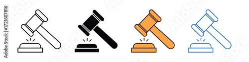Judge hammer icon vector. Justice, Law, and Legal Decisions symbol. vector illustration.
