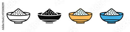 Powder and bowl icon vector. tea creations, a tasty treat for food lovers and culinary adventures symbol. vector illustration.
