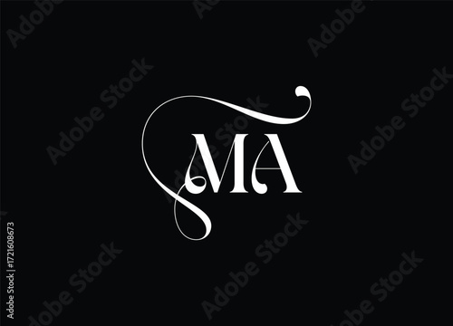 MA Logo Design Vector. Elegant Monogram Logo Design