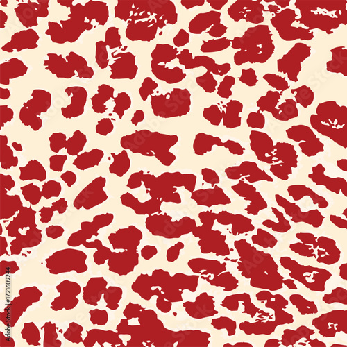 Leopard print. Vector seamless pattern. Animal skin background with black and brown spots on beige backdrop. Abstract exotic safari texture. Jaguar, leo, puma cheetah fur pattern. Repeat design