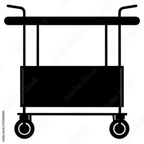 silhouette-of-a-rolling-serving-cart