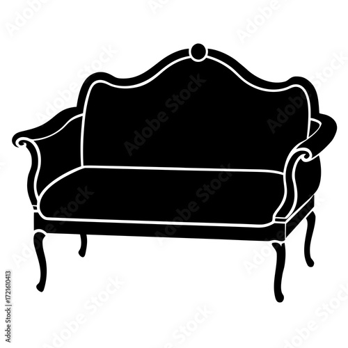 black sofa isolated on white background