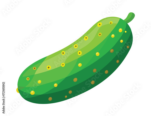 Fresh green cucumber illustration vector design healthy food ingredient vegetable art diet
