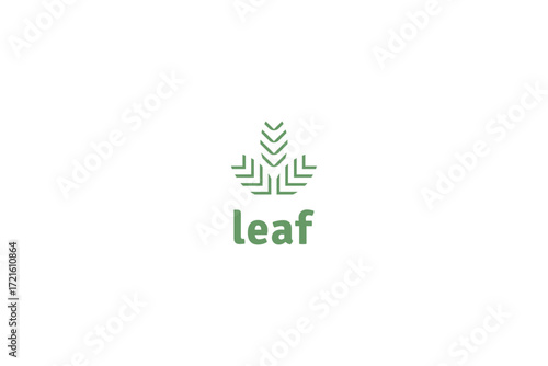 Template logo design solution with simple leaf image