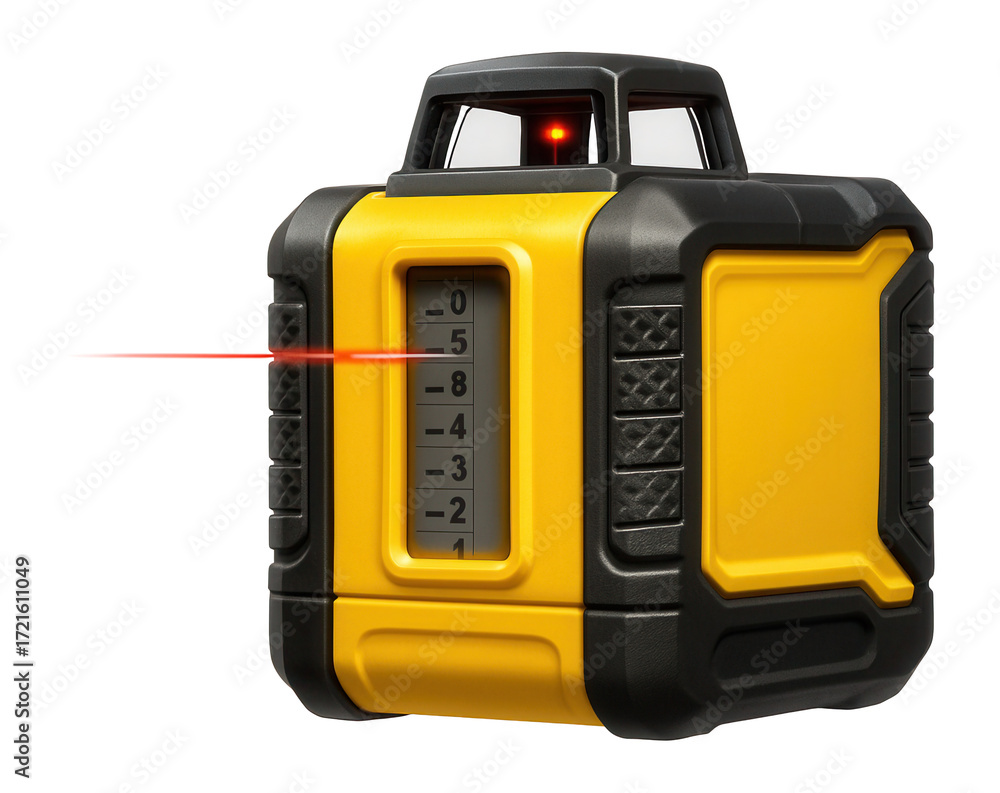 Naklejka premium Yellow and black laser level tool.