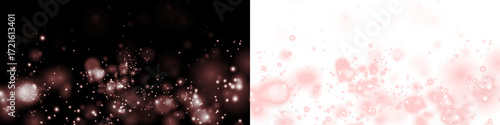 Abstract PNG overlay featuring soft bokeh lights in pink and white hues, creating a dreamy atmosphere for design projects and enhancing visual storytelling elements